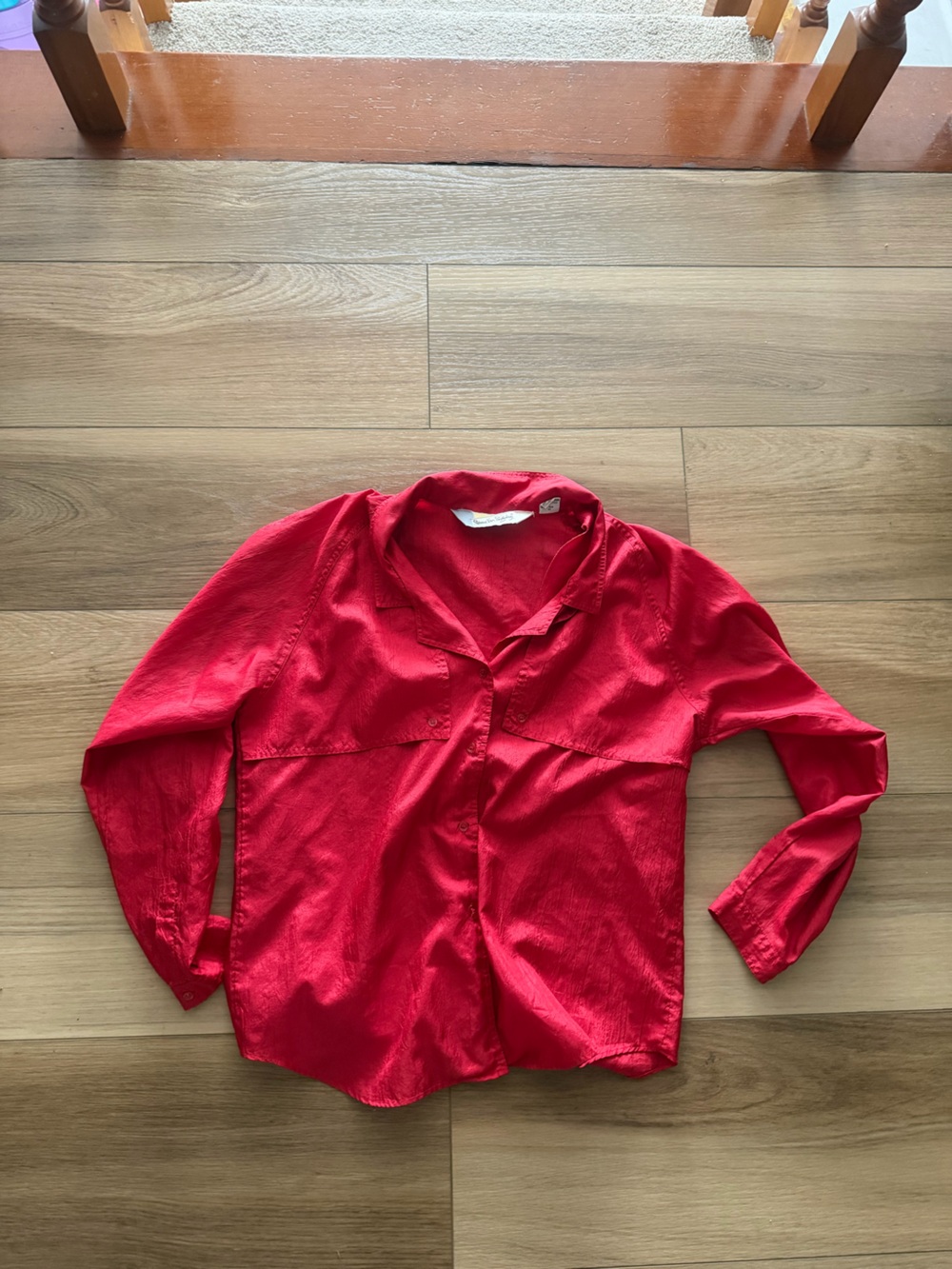 Vintage Diana Von Furtsenberg Bright Red Button-Up Blouse